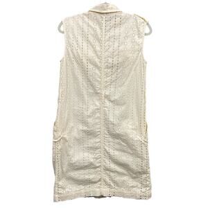 Banana Republic Eyelet Sleeveless Pocket Dress Ivory Size 6